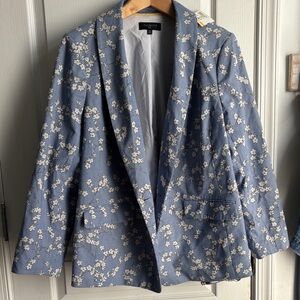 Talbots Light Blue Floral Blazer